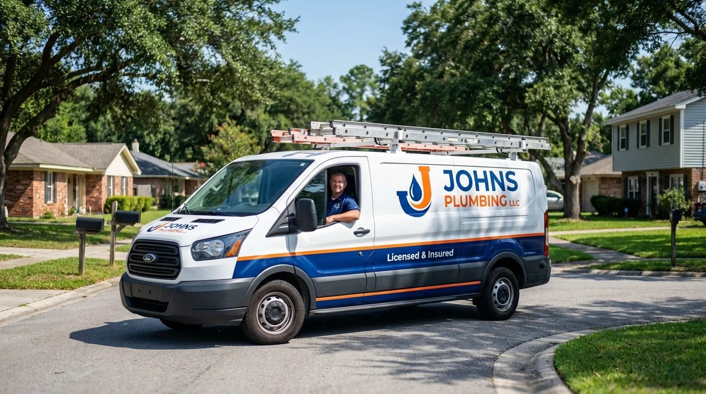 Johns Plumbing LLC service van in Iona, ID
