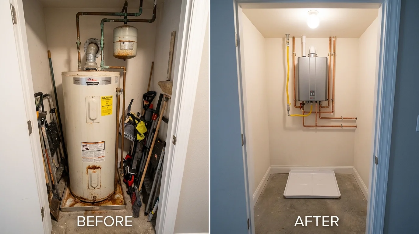 Tank water heater versus wall-mounted tankless unit comparison for Iona, ID homeowners