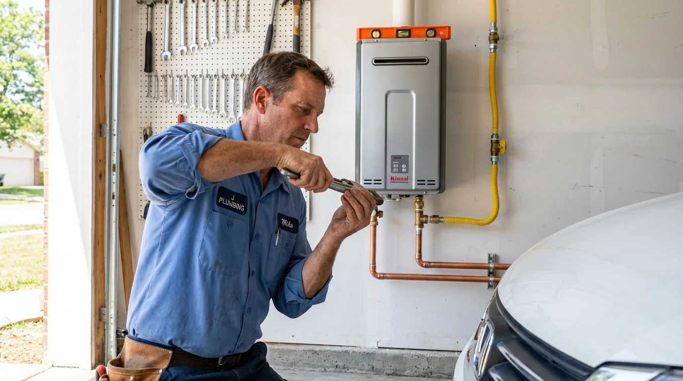 Tankless water heater installation by a Johns Plumbing LLC plumber in Iona